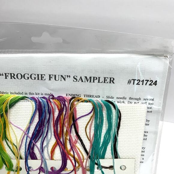 NOS Tobin Baby Froggie Fun 11" x 14" Cross Stitch Sampler Kit Unopened T21724 - Picture 3 of 6